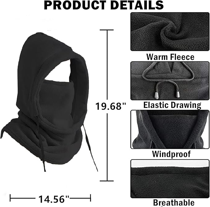 Balaclava Windproof Winter Face Mask Warm Fleece Ski Mask for Men and Women Cold Weather Motorcycle Bike Cycling Neck Warmer