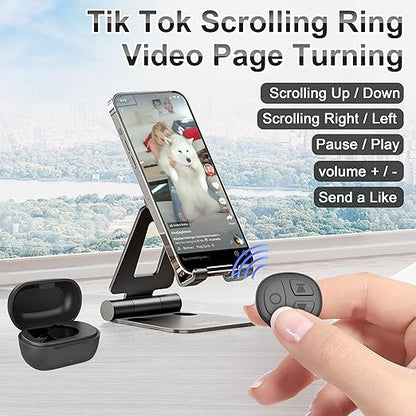 Tiktok Scrolling Ring Bluetooth Camera Remote Control Scroller Ring Auto Clicker for Live Tiktok Scrolling Ring for iPhone Android