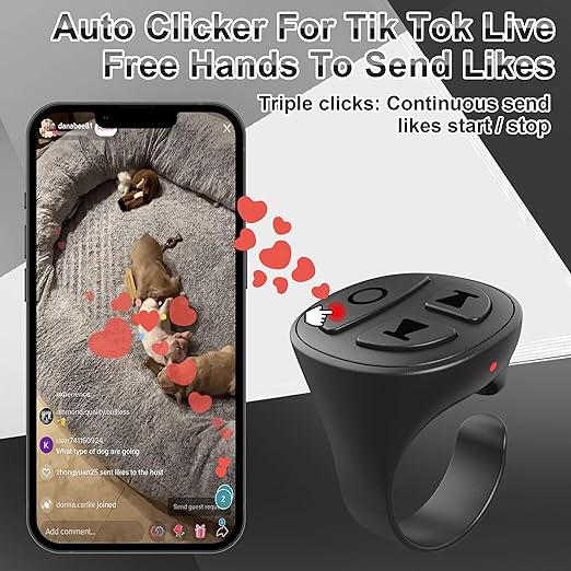 Tiktok Scrolling Ring Bluetooth Camera Remote Control Scroller Ring Auto Clicker for Live Tiktok Scrolling Ring for iPhone Android